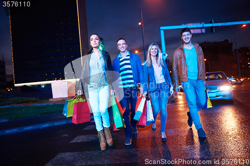 Image of Group Of Friends Enjoying Shopping