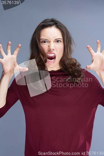 Image of portrait of young woman isolated