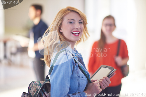 Image of student girl with tablet computer