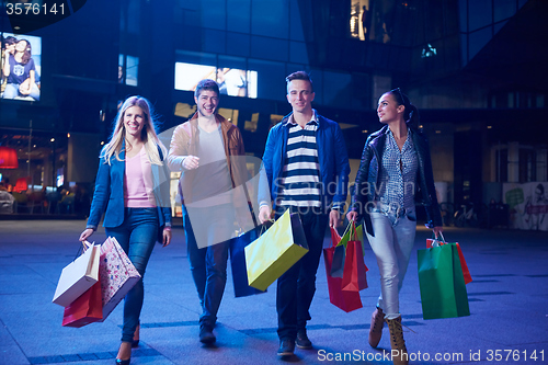 Image of Group Of Friends Enjoying Shopping