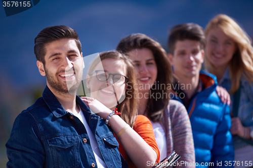 Image of happy students group