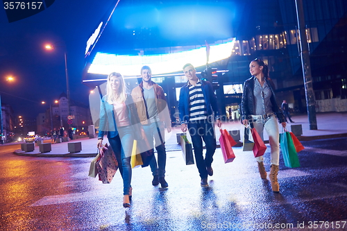 Image of Group Of Friends Enjoying Shopping