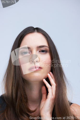 Image of portrait of young woman isolated