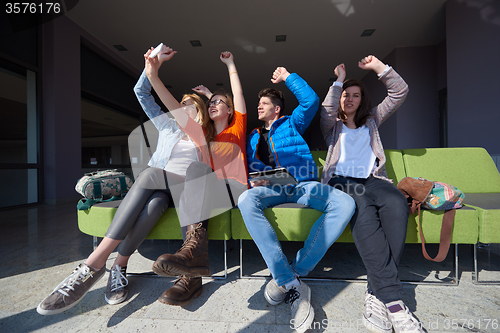 Image of students group taking selfie