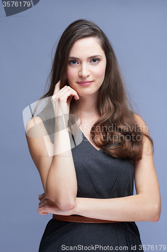 Image of portrait of young woman isolated