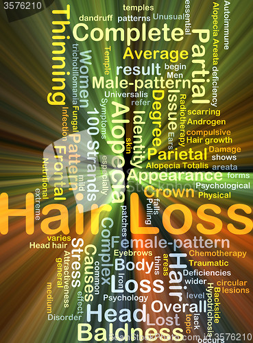 Image of Hair loss background concept glowing