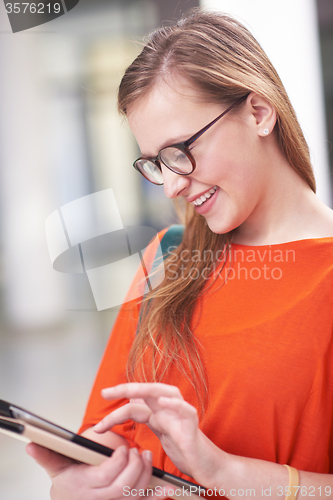 Image of student girl with tablet computer