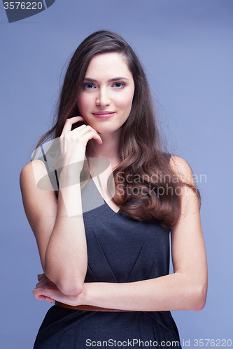 Image of portrait of young woman isolated