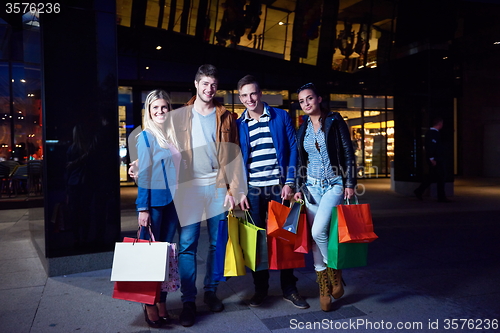 Image of Group Of Friends Enjoying Shopping