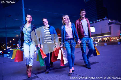 Image of Group Of Friends Enjoying Shopping