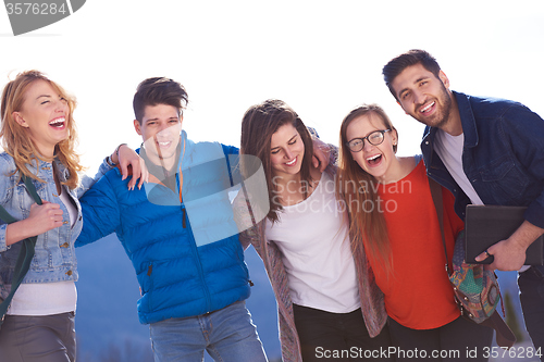 Image of happy students group