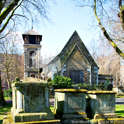 Image of in cemetery  england europe old construction and    history