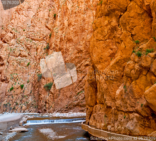 Image of  in todra gorge morocco africa and river