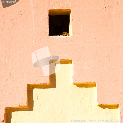 Image of moroccan old wall and brick in antique city