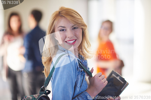 Image of student girl with tablet computer