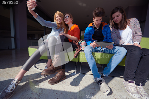 Image of students group taking selfie