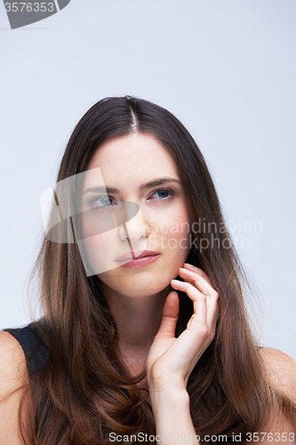 Image of portrait of young woman isolated