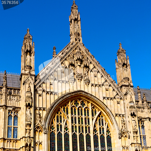 Image of in london old historical  parliament glass  window  structure an