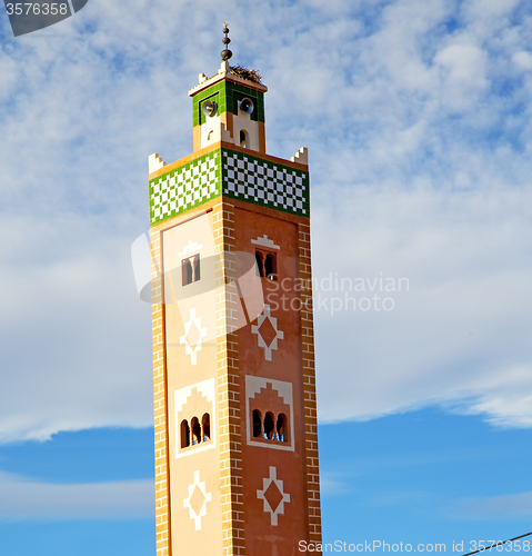 Image of  muslim   in   mosque  the history  symbol morocco  africa  mina