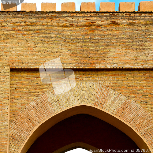 Image of old door in morocco africa ancien and wall ornate blue