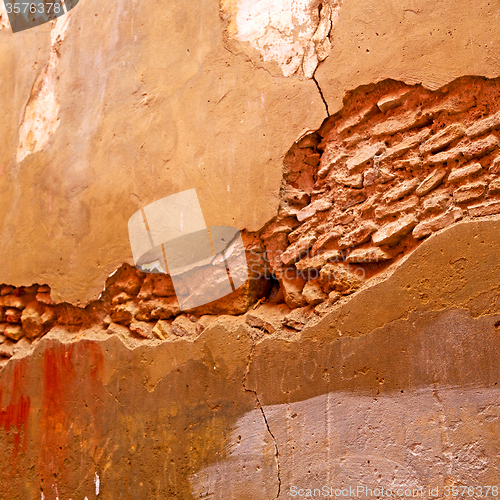 Image of red tile in morocco africa texture abstract wall brick