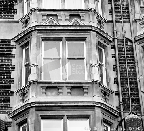 Image of in europe london old red brick wall and      historical window