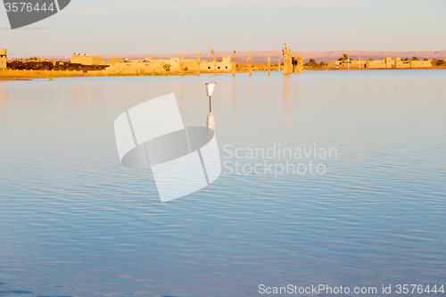 Image of sunshine in  lake yellow   sand and     dune