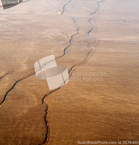 Image of morocco in africa brown coastline wet sand beach near atlantic o