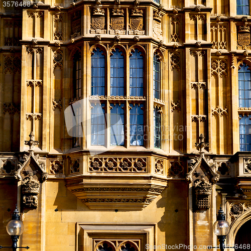 Image of old in london  historical    parliament glass  window    structu