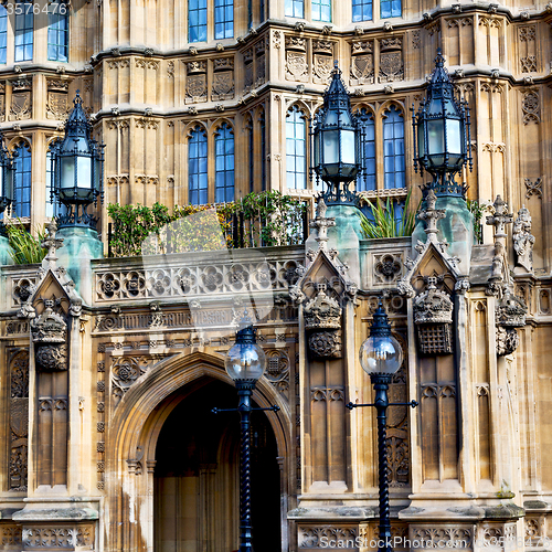 Image of old in london  historical    parliament glass  window    structu