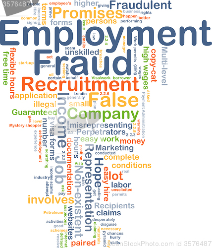 Image of Employment fraud background concept