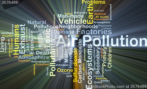 Image of Air pollution background concept glowing