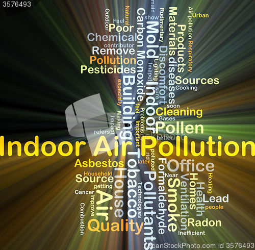Image of Indoor air pollution background concept glowing
