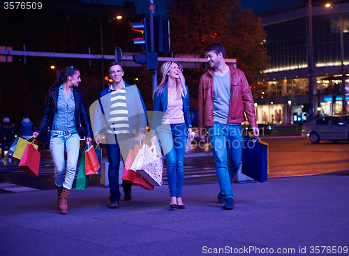 Image of Group Of Friends Enjoying Shopping