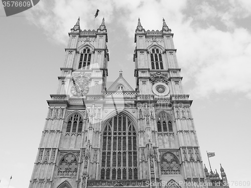 Image of Black and white Westminster Abbey in London