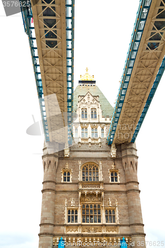 Image of london tower in  old bridge and the  sky
