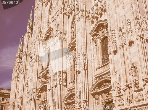 Image of Retro looking Milan Cathedral