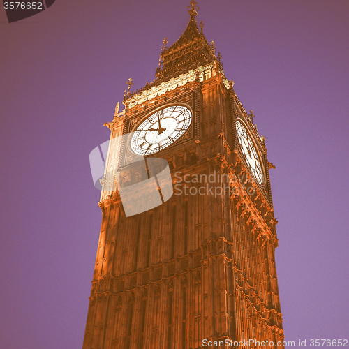 Image of Retro looking Big Ben in London