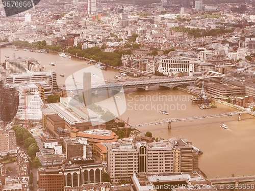 Image of Retro looking Aerial view of London