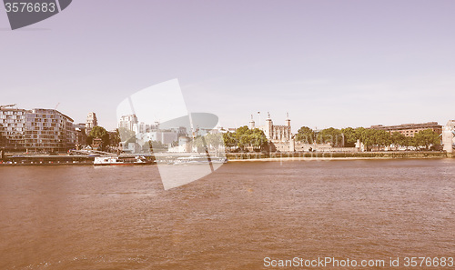 Image of Retro looking Tower Bridge in London