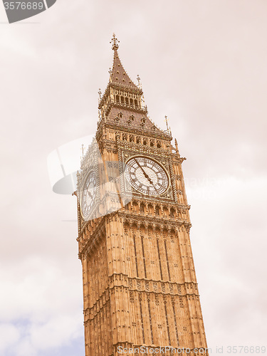 Image of Retro looking Big Ben in London