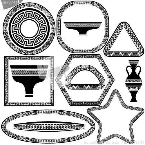 Image of Set  of Greek Frames and Dishes