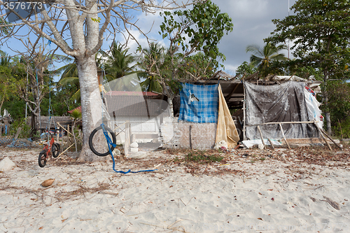 Image of indonesian house - shack on beach