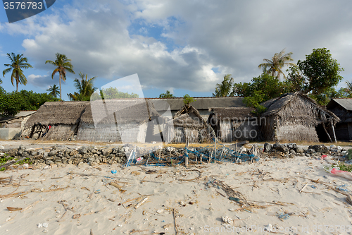 Image of indonesian house - shack on beach