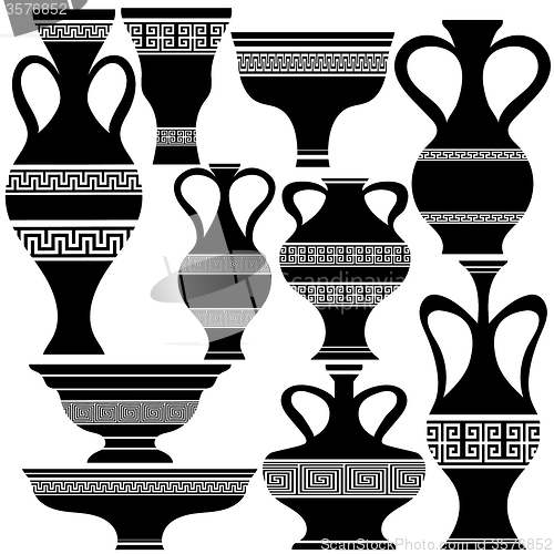 Image of Set of Greek Amphora Silhouettes