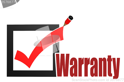Image of Check mark with warranty word