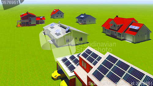 Image of Solar panels on houses