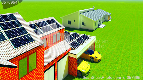Image of Solar panels on houses