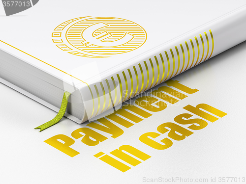 Image of Banking concept: book Euro Coin, Payment In Cash on white background