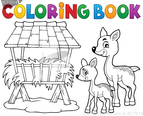 Image of Coloring book deer theme 3
